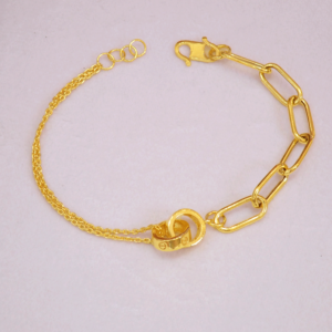 22K/916 Paper Clip Gold Bracelet 回形针金手链