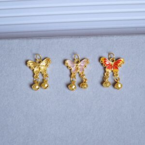 999 Butterfly Pendant with Bells 蝴蝶金玲当吊坠 RM373.00 – RM376.00