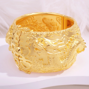 龙凤双喜立体开较挖壳手镯 999G Bangle