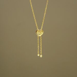 22k/916 Love Gold Chain Necklace 爱心万字套链项链