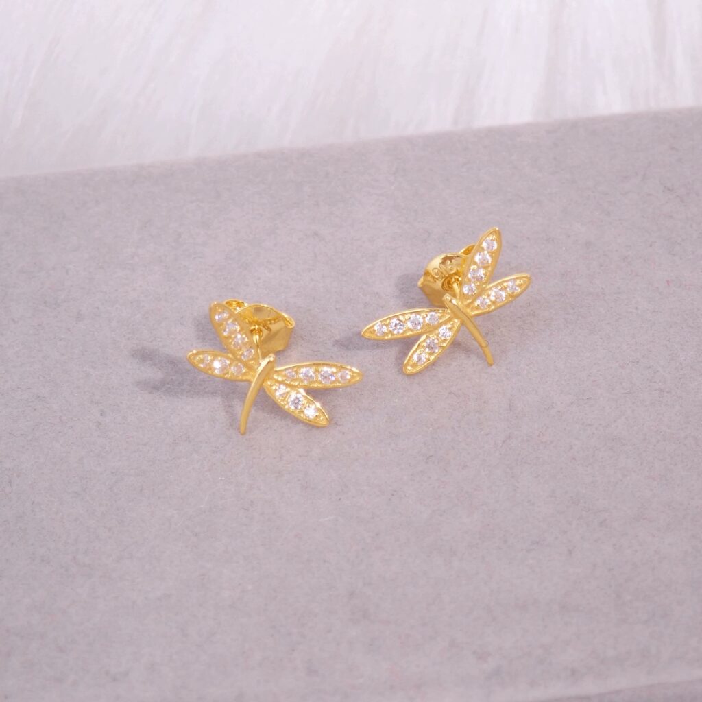 916 Dragonfly Gold Earrings 蜻蜓吊坠金耳钉 RM569.00