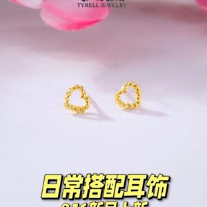 22K/916 日常百搭新品爱心耳饰 MINIMALIST VERSATILE HEART EARRINGS