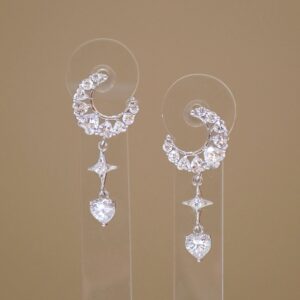 AGE005 MOON STAR EARRING SILVER