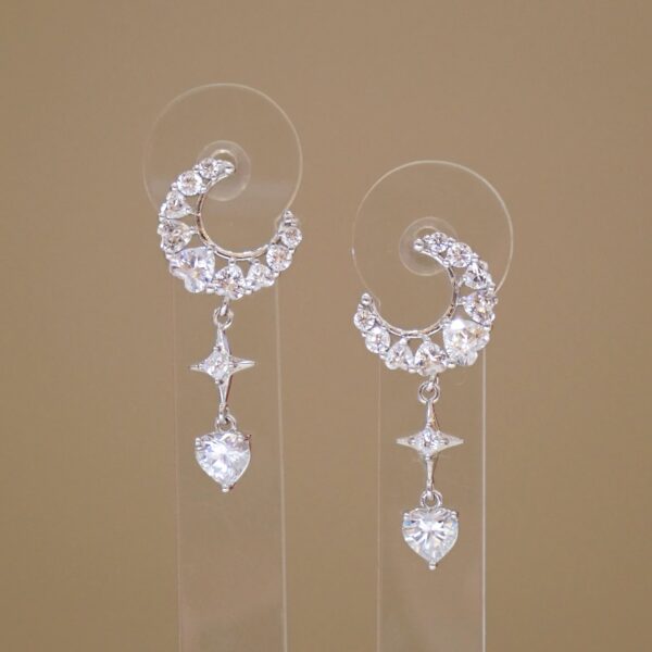 AGE005 MOON STAR EARRING SILVER