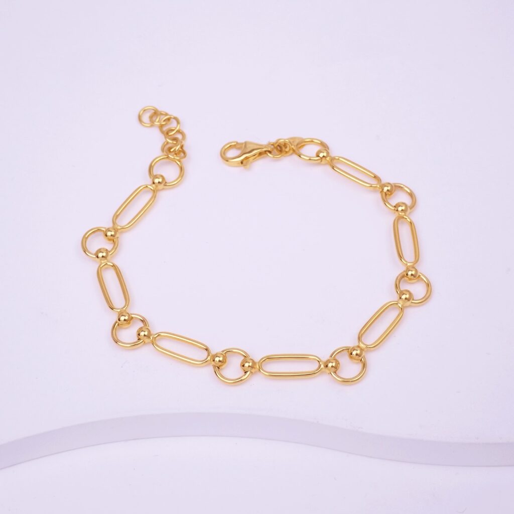 22K/916 Paper Clip Gold Bracelet