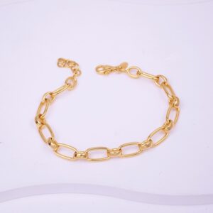22K/916 Paper Clip Gold Bracelet