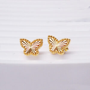 22K/916 Butterfly Gold Ear Studs Earrings 蝴蝶金耳钉