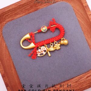 24K/999 GOLD PIN PENDANT 宝宝满月礼别针