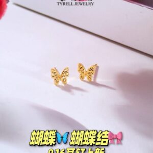 22K/916 小克重蝴蝶耳钉 LIGHTWEIGHT BUTTERFLY EARRINGS