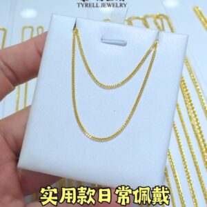 22K/916 简约百搭款侧身金项链 SIMPLE AND VERSATILE FLAT CURB NECKLACE