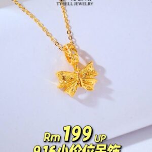 22K/916 小价位蝴蝶结吊坠 AFFORDABLE RIBBON PENDANT