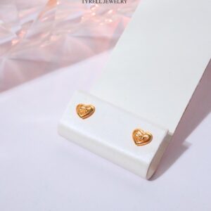 22K/916 小克重爱心蝴蝶结耳钉 LIGHTWEIGHT LOVE RIBBON EARRINGS