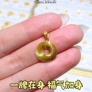 22K/916 精致高级款双面佩戴平安扣 EXQUISITE AND DELICATE REVERSIBLE SAFETY BUCKLE PENDANT