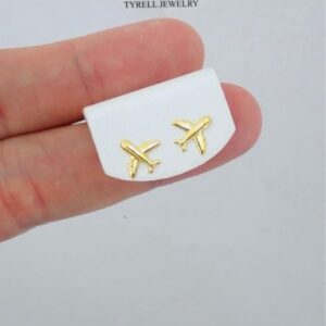 22K/916 EXQUISITE AIRPLANE-SHAPED EARRINGS 精美款飞机形状耳钉