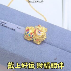 24K/999 吉祥福狮好运金吊坠 AUSPICIOUS LUCKY LION GOLD PENDANT