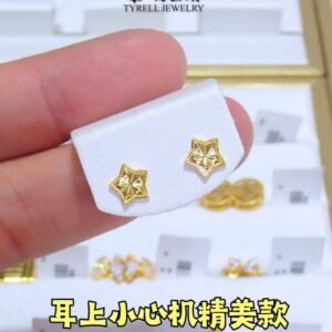 22K/916 精美款星星耳钉 DELICATE AND EXQUISITE STAR EARRINGS