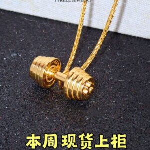 22K/916 LUXURY FITNESS DUMBBELL PENDANT 奢华健身哑铃吊坠