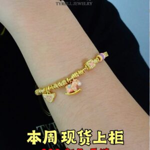24K/999 NEW ARRIVAL LUXURY CUTE GOLD CHARM BRACELET 新品豪华可爱金色魅力手链