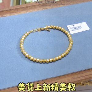 22K/916 精致款猫眼珠金手镯 ELEGANT CAT'S EYE BEAD GOLD BANGLE
