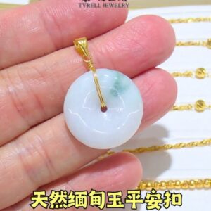 22K/916 天然缅甸玉平安扣 NATURAL BURMESE JADE PEACE BUCKLE