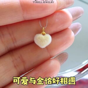 24K/999 新品毛绒绒款爱心可爱小吊坠 NEW FLUFFY CUTE HEART PENDANT
