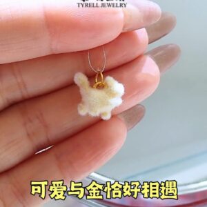 24K/999 新品毛绒绒小猫可爱吊坠 NEW ARRIVAL FLUFFY LITTLE CAT CUTE  PENDANT