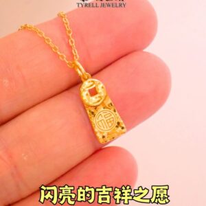 22K/916 新品闪亮碎碎冰吉祥“福”金吊坠 NEW ARRIVAL SHINY AND AUSPICIOUS SHATTERED ICE "FU" GOLD PENDANT