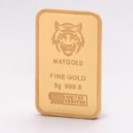 Maygold 5g minted gold bar front