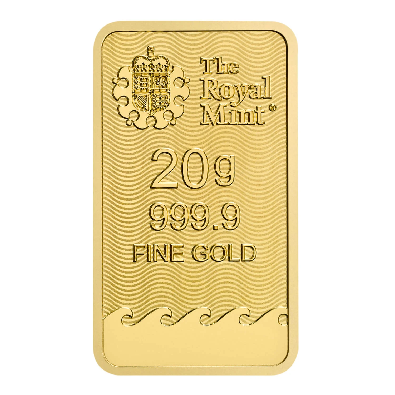 Britannia 20g gold bar in sealed Royal Mint packaging with QR code