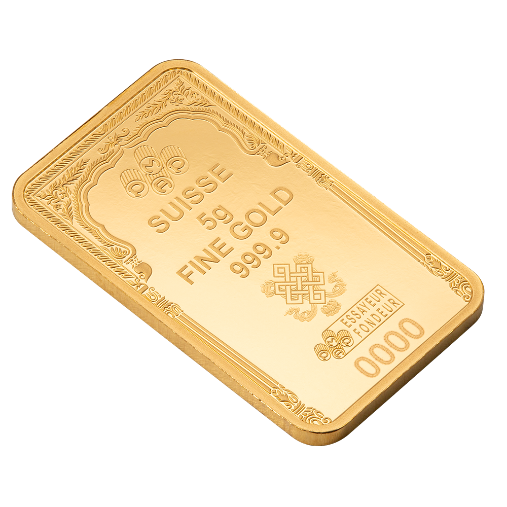 PAMP Buddha 5g gold bar sealed in its CertiPAMP assay card